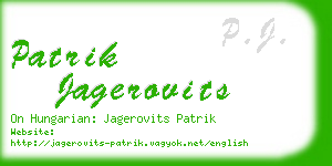 patrik jagerovits business card